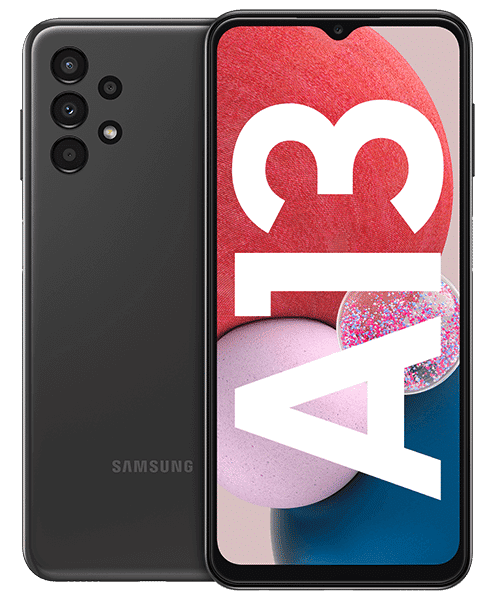 Samsung Galaxy A13 mit Vertrag günstig bei Sparhandy Samsung Galaxy A13 Front-Backansicht