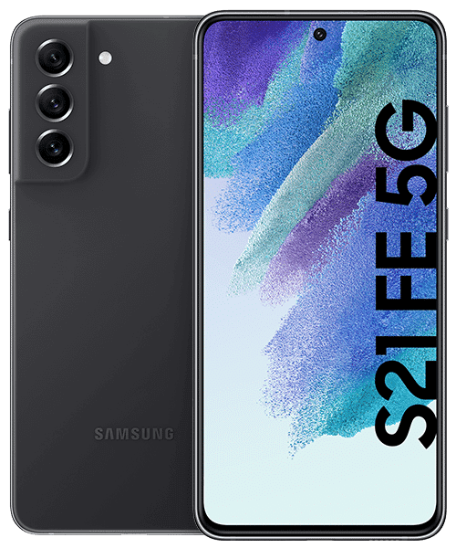 Samsung Galaxy S21 FE 5G mit Vertrag günstig bei Sparhandy Samsung Galaxy S21 FE 5G Front-Backansicht