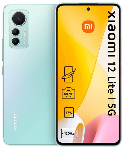 Xiaomi 12 Lite 5G mit Vertrag günstig bei Sparhandy Xiaomi 12 Lite 5G Front-Backansicht