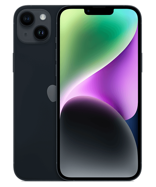 Apple iPhone 14 Plus mit Vertrag günstig bei Sparhandy Apple iPhone 14 Plus Front-Backansicht