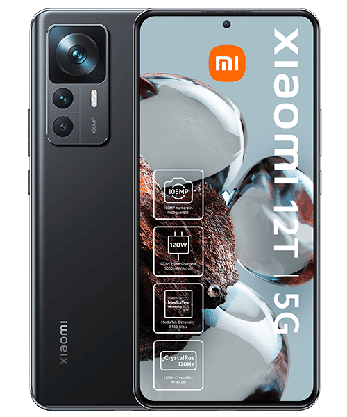 Xiaomi 12T 5G mit Vertrag günstig bei Sparhandy Xiaomi 12T 5G Front-Backansicht