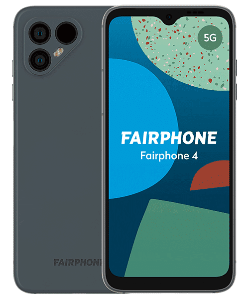 Fairphone 4 mit Vertrag günstig bei Sparhandy Fairphone 4 Front-Backansicht