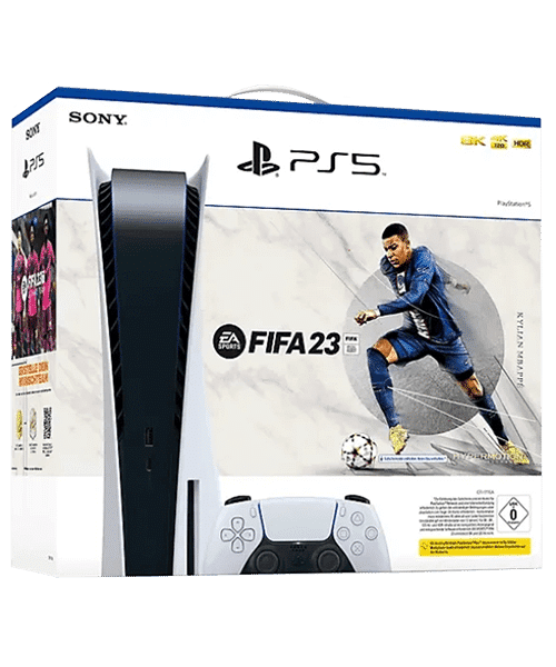 Sony PlayStation 5 Disc Edition inklusive Fifa 23 Front-Backansicht