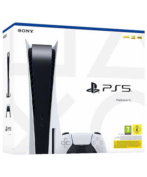 Sony PlayStation 5 mit Vertrag günstig bei Sparhandy Sony PlayStation 5 Front-Backansicht