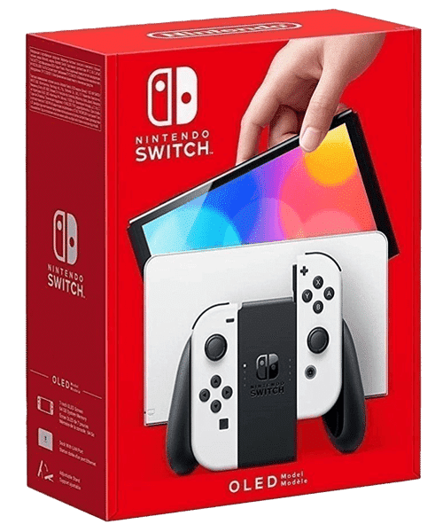 Nintendo Switch OLED weiß Front-Backansicht