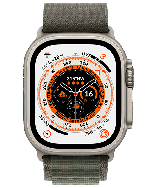 Apple Watch Ultra Front-Backansicht