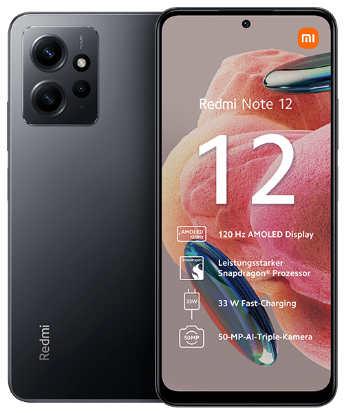 Xiaomi Redmi Note 12 Front-Backansicht