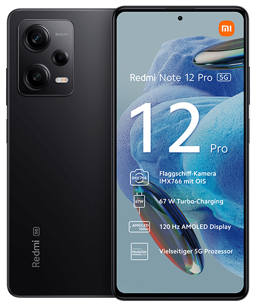 Xiaomi Redmi Note 12 Pro 5G Front-Backansicht