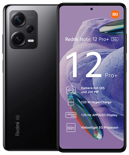 Xiaomi Redmi Note 12 Pro+ 5G Front-Backansicht