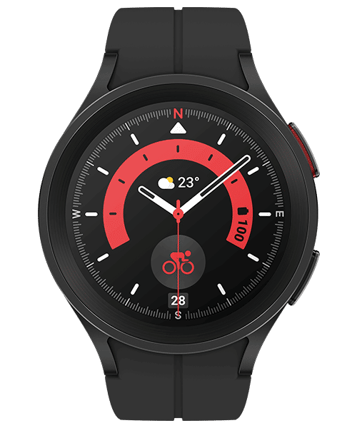 Samsung Galaxy Watch 5 Pro mit Vertrag günstig bei Sparhandy Samsung Galaxy Watch 5 Pro Front-Backansicht