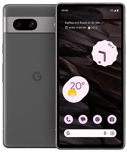 Google Pixel 7a mit Vertrag günstig bei Sparhandy Google Pixel 7a Front-Backansicht